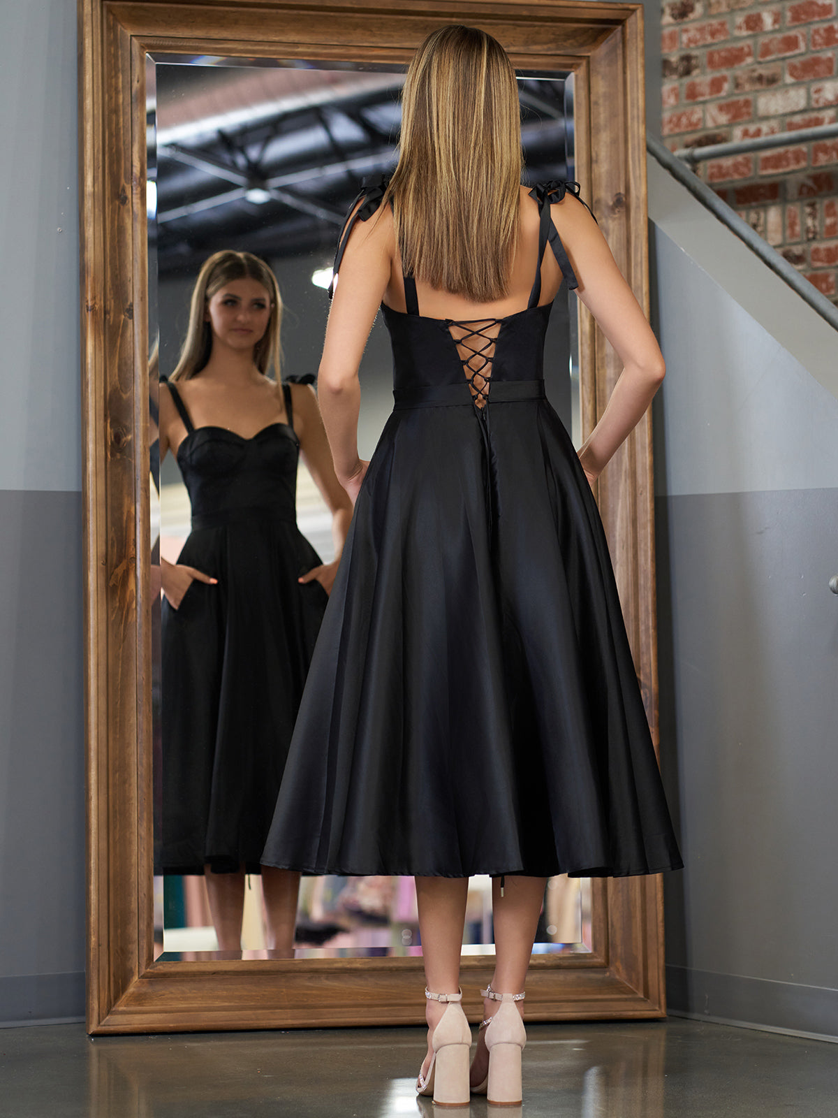 Chic Nova Satin Tea LengthDress
